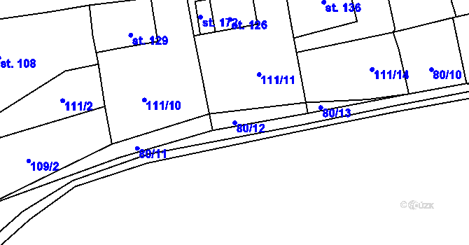 Parcela st. 80/12 v KÚ Doubrava u Aše, Katastrální mapa