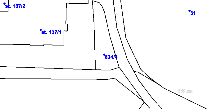 Parcela st. 634/4 v KÚ Doubrava u Aše, Katastrální mapa