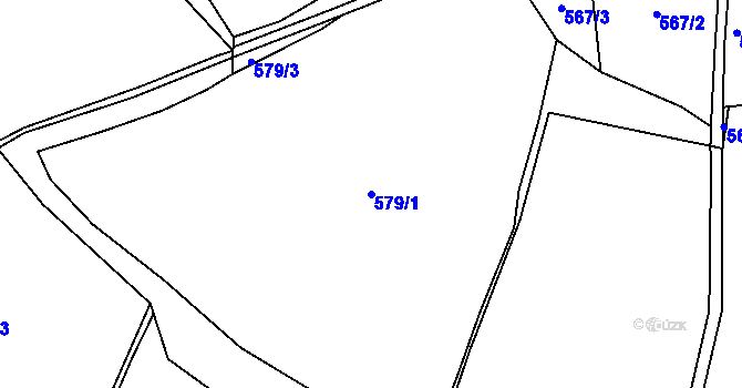 Parcela st. 579/1 v KÚ Doubrava u Aše, Katastrální mapa