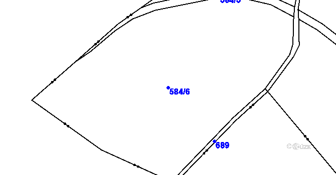 Parcela st. 584/6 v KÚ Doubrava u Aše, Katastrální mapa