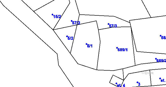 Parcela st. 5 v KÚ Kopaniny, Katastrální mapa