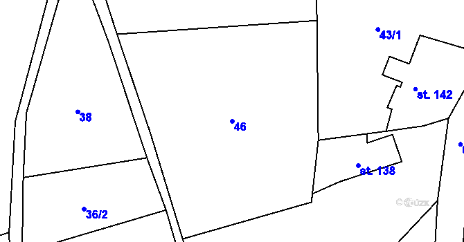Parcela st. 46 v KÚ Kopaniny, Katastrální mapa