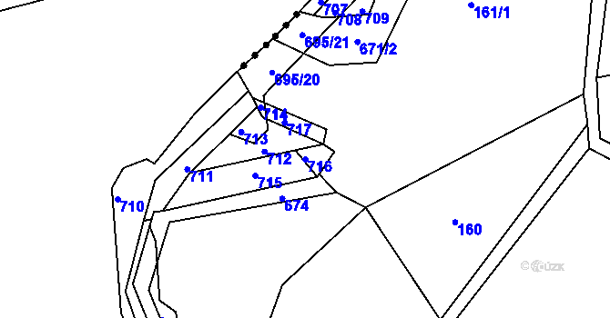 Parcela st. 716 v KÚ Kopaniny, Katastrální mapa
