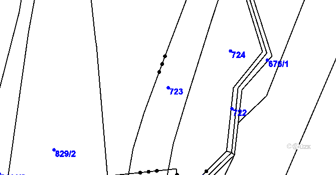 Parcela st. 723 v KÚ Kopaniny, Katastrální mapa
