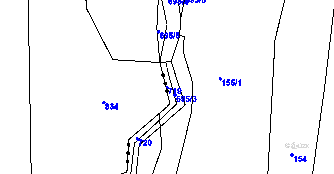 Parcela st. 719 v KÚ Kopaniny, Katastrální mapa