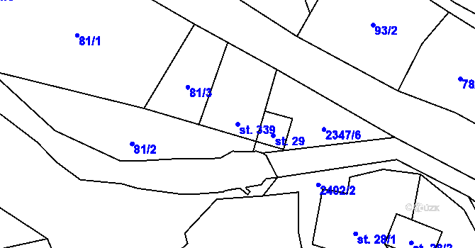 Parcela st. 339 v KÚ Podhradí u Aše, Katastrální mapa