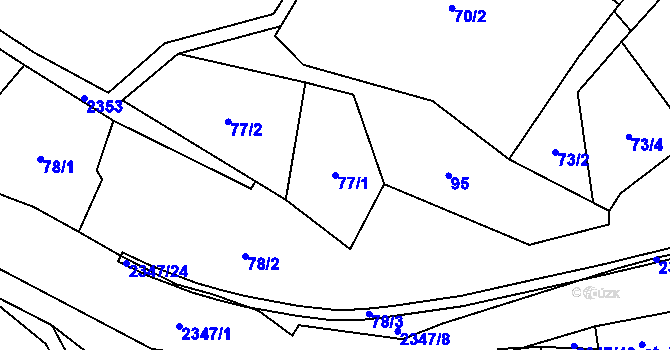 Parcela st. 77/1 v KÚ Podhradí u Aše, Katastrální mapa