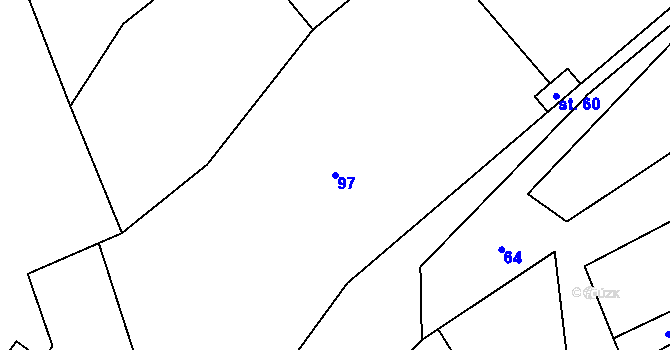 Parcela st. 97 v KÚ Podhradí u Aše, Katastrální mapa