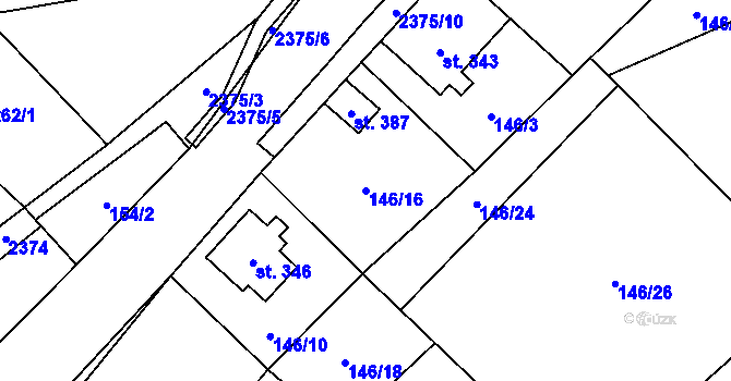 Parcela st. 146/16 v KÚ Podhradí u Aše, Katastrální mapa