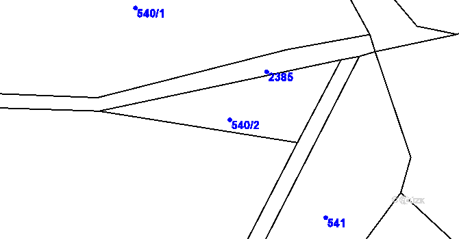 Parcela st. 540/2 v KÚ Podhradí u Aše, Katastrální mapa