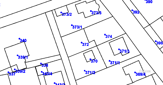Parcela st. 372 v KÚ Svatý Kopeček, Katastrální mapa