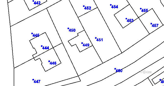 Parcela st. 449 v KÚ Svatý Kopeček, Katastrální mapa