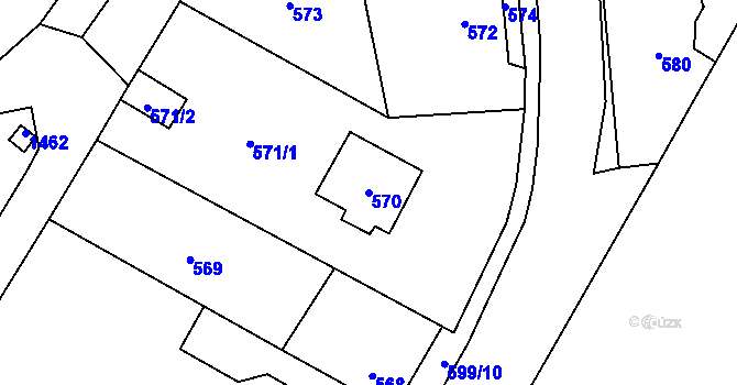 Parcela st. 570 v KÚ Svatý Kopeček, Katastrální mapa