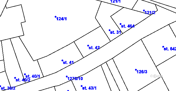 Parcela st. 42 v KÚ Kopidlno, Katastrální mapa