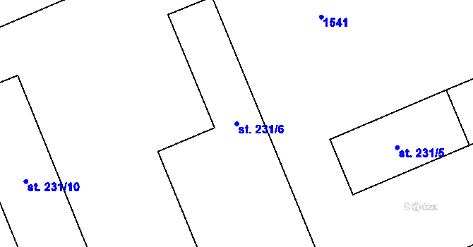 Parcela st. 231/6 v KÚ Kopidlno, Katastrální mapa