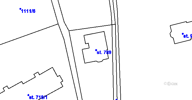 Parcela st. 789 v KÚ Kopidlno, Katastrální mapa