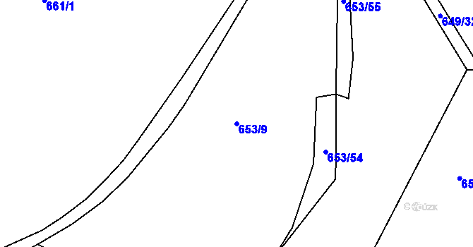 Parcela st. 653/9 v KÚ Kopidlno, Katastrální mapa