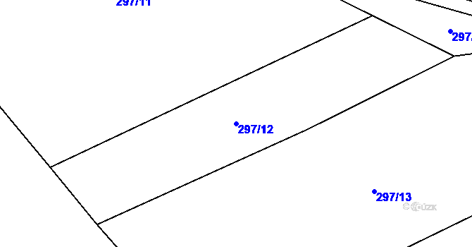 Parcela st. 297/12 v KÚ Kopidlno, Katastrální mapa