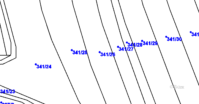 Parcela st. 341/26 v KÚ Kopidlno, Katastrální mapa