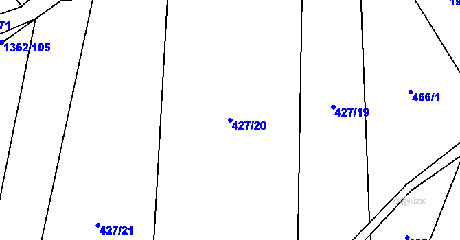 Parcela st. 427/20 v KÚ Kopidlno, Katastrální mapa