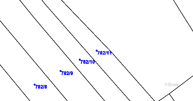 Parcela st. 782/11 v KÚ Kopidlno, Katastrální mapa