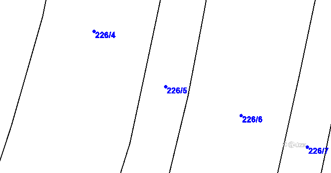 Parcela st. 226/5 v KÚ Kopidlo, Katastrální mapa