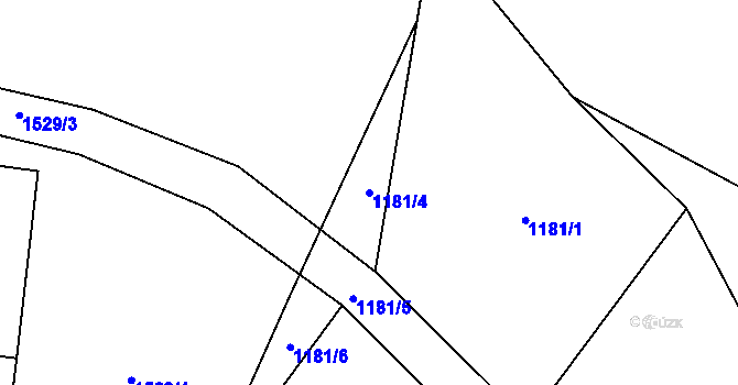 Parcela st. 1181/4 v KÚ Kopidlo, Katastrální mapa