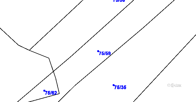 Parcela st. 75/59 v KÚ Konobrže, Katastrální mapa