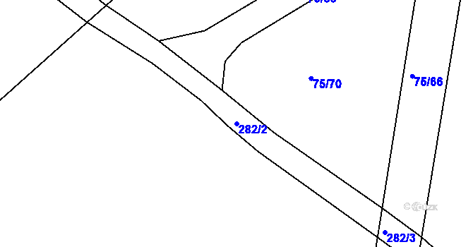 Parcela st. 282/2 v KÚ Konobrže, Katastrální mapa