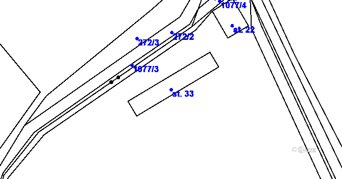 Parcela st. 33 v KÚ Koprník, Katastrální mapa