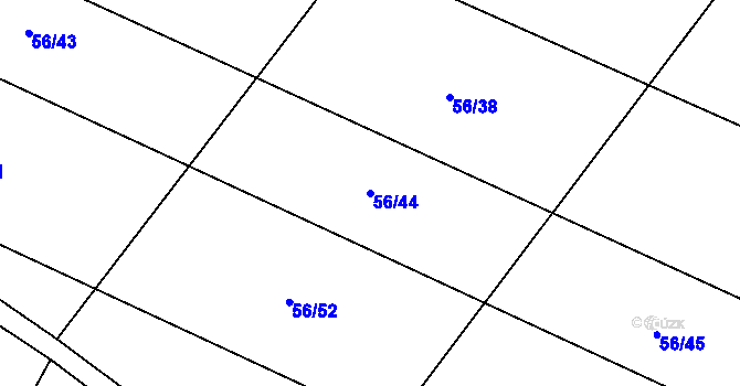 Parcela st. 56/44 v KÚ Koprník, Katastrální mapa