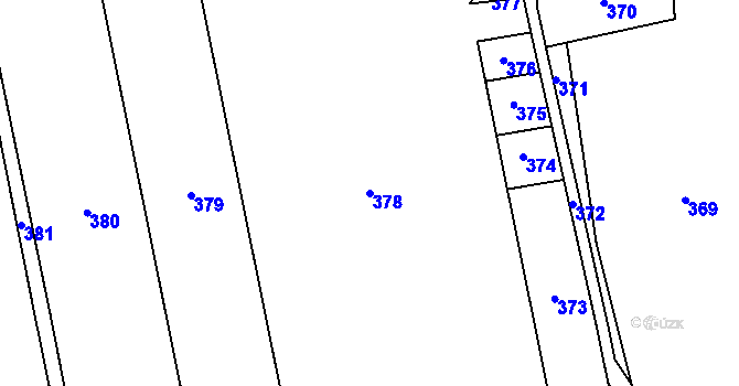 Parcela st. 378 v KÚ Koprník, Katastrální mapa