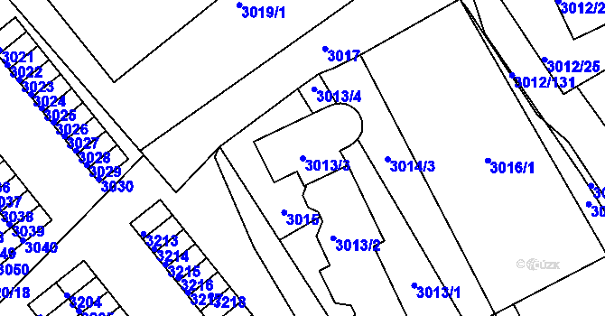 Parcela st. 3013/3 v KÚ Kopřivnice, Katastrální mapa