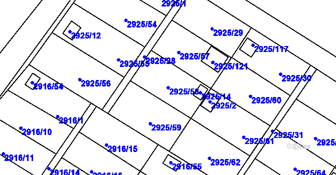 Parcela st. 2925/58 v KÚ Kopřivnice, Katastrální mapa