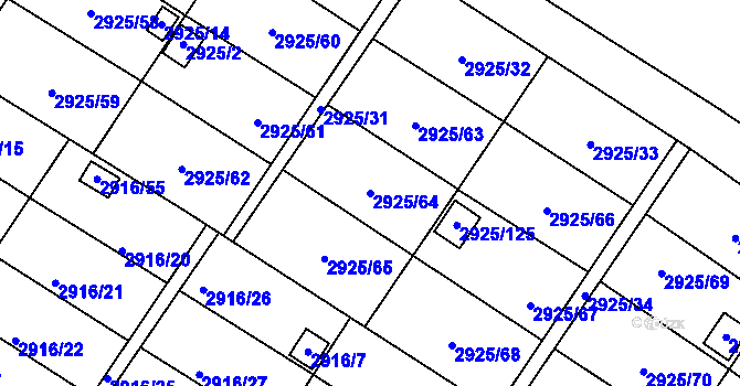 Parcela st. 2925/64 v KÚ Kopřivnice, Katastrální mapa