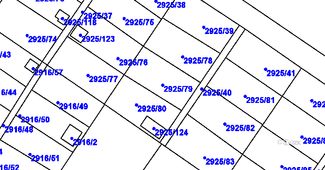 Parcela st. 2925/79 v KÚ Kopřivnice, Katastrální mapa