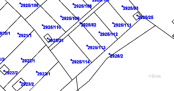 Parcela st. 2925/113 v KÚ Kopřivnice, Katastrální mapa