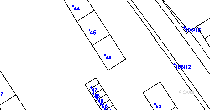 Parcela st. 46 v KÚ Kopřivnice, Katastrální mapa
