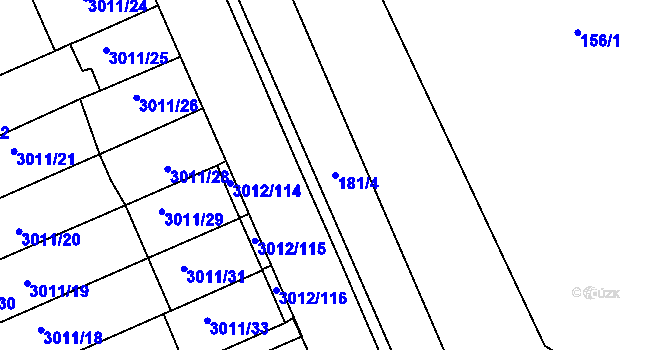 Parcela st. 181/4 v KÚ Kopřivnice, Katastrální mapa