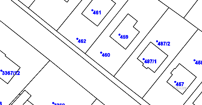 Parcela st. 460 v KÚ Kopřivnice, Katastrální mapa