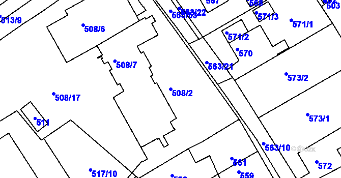 Parcela st. 508/2 v KÚ Kopřivnice, Katastrální mapa