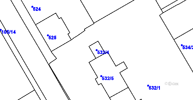 Parcela st. 532/4 v KÚ Kopřivnice, Katastrální mapa