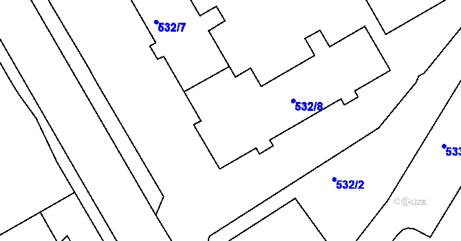 Parcela st. 532/8 v KÚ Kopřivnice, Katastrální mapa