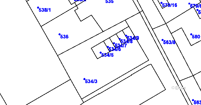 Parcela st. 534/5 v KÚ Kopřivnice, Katastrální mapa