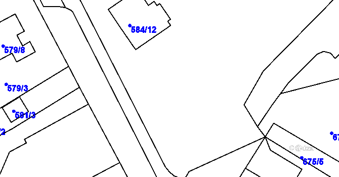 Parcela st. 584/32 v KÚ Kopřivnice, Katastrální mapa