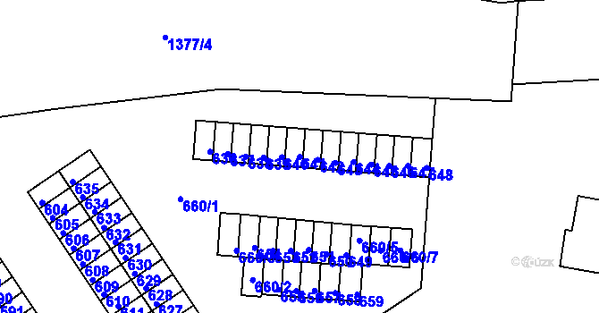 Parcela st. 641 v KÚ Kopřivnice, Katastrální mapa