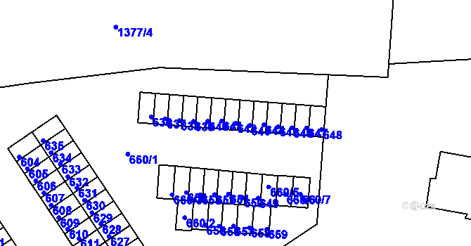 Parcela st. 642 v KÚ Kopřivnice, Katastrální mapa