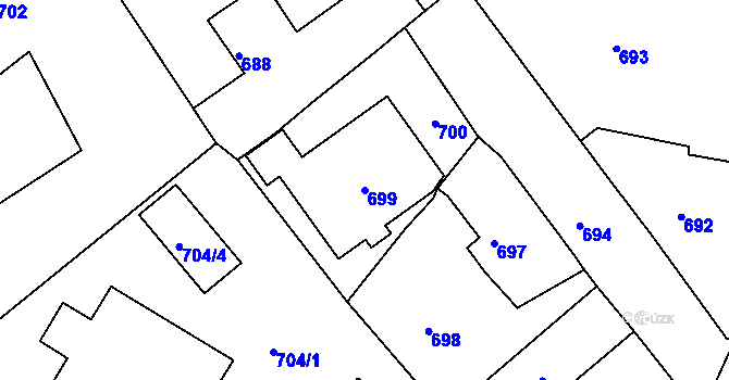 Parcela st. 699 v KÚ Kopřivnice, Katastrální mapa
