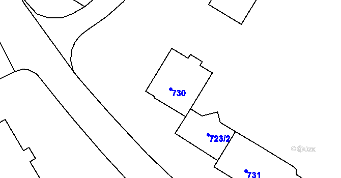 Parcela st. 730 v KÚ Kopřivnice, Katastrální mapa