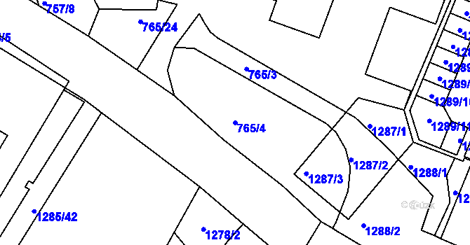 Parcela st. 765/4 v KÚ Kopřivnice, Katastrální mapa